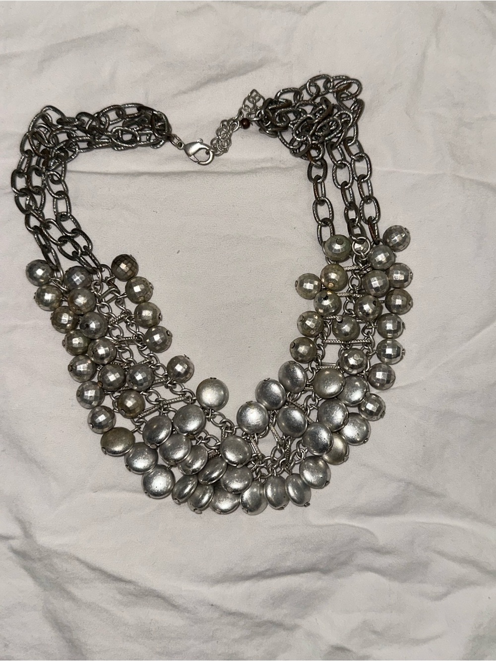 Vintage The Bay Silver-Tone Multi-Layer Statement Necklace